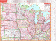 North Central US Wall Map - MapSales.com